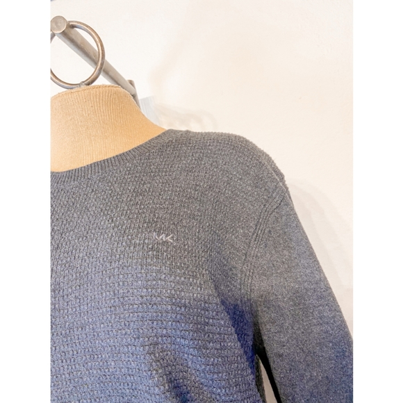 Michael Kors Grey Cotton Blend Long Sleeve Mid- Weight Knit Crew Neck Sweater, L - Picture 5 of 7